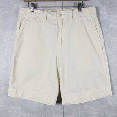 画像1: POLO Ralph Lauren ロゴ刺繡 コットンチノショーツ W34 (1)