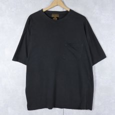 画像1: 80〜90's Eddie Bauer 無地ポケットTシャツ BLACK L (1)