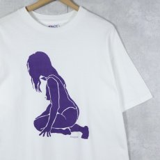 画像1: 90's USA製 アートプリントTシャツ L (1)