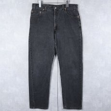 画像1: 2000's Levi's 505 REGULAR FIT USA製 "サルファブラック" ブラックデニムパンツ W35 (1)