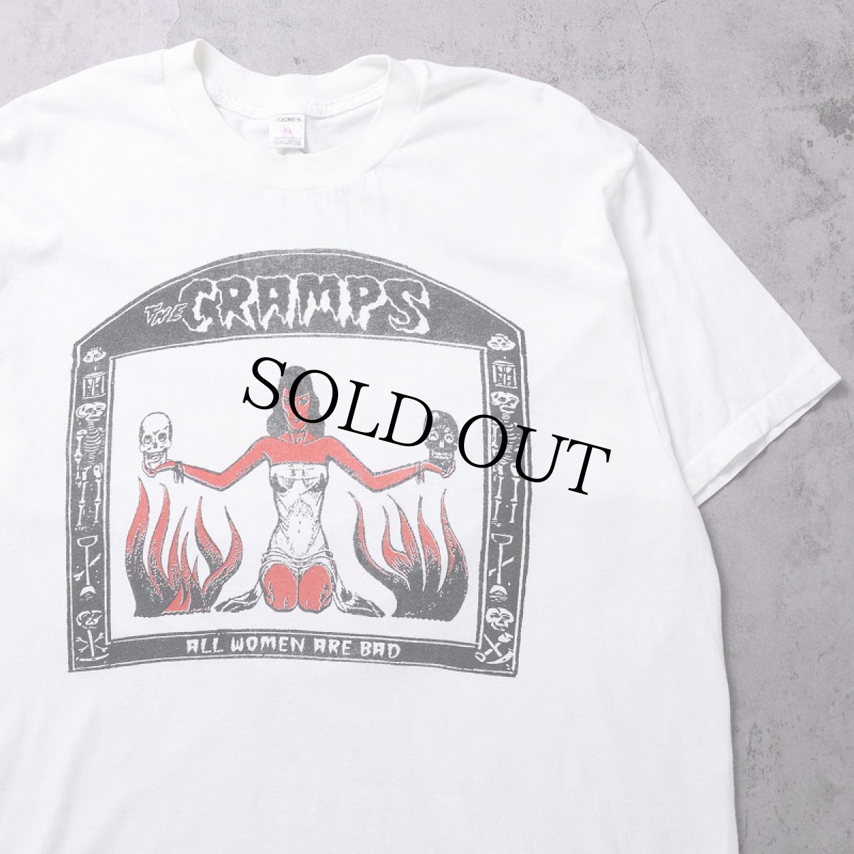 画像1: 90's The Cramps "ALL WOMEN ARE BAD" ロックバンドプリントTシャツ XL (1)