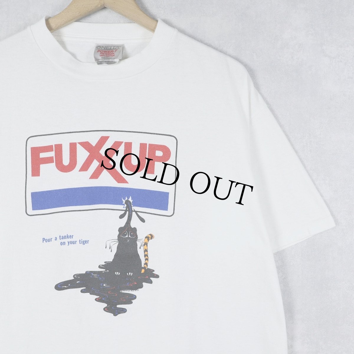 画像1: 90's USA製 "FUXXUP" イラストプリントTシャツ L (1)