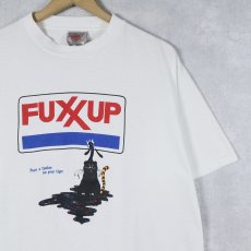 画像1: 90's USA製 "FUXXUP" イラストプリントTシャツ L (1)