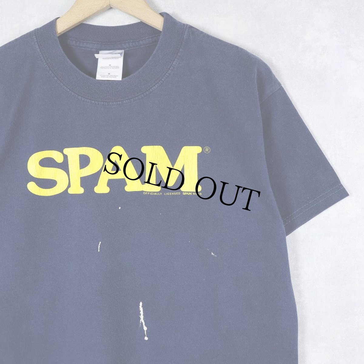 画像1: SPAM プリントTシャツ NAVY M (1)
