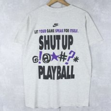 画像2: 90's NIKE 銀タグ USA製 "SHUT UP PLAYBALL" イラストプリントTシャツ M (2)