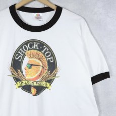 画像1: "SHOCK TOP" ビールブランド プリントリンガーTシャツ XL (1)