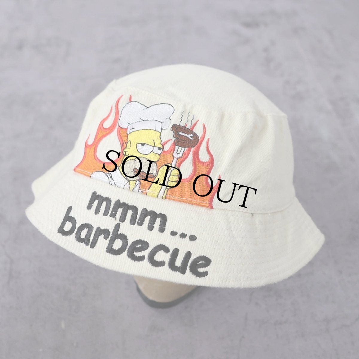 画像1: 2000's THE SIMPSONS "mmm... barbecue" キャラクター刺繍 バケットハット (1)