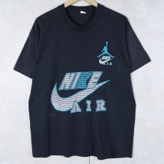 画像1: 80's ブート NIKE USA製 "AIR JORDAN" ロゴプリントTシャツ BLACK XL (1)