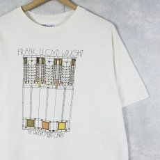 画像1: 80's Frank Lloyd Wright USA製 建築家 アートプリントTシャツ XL (1)