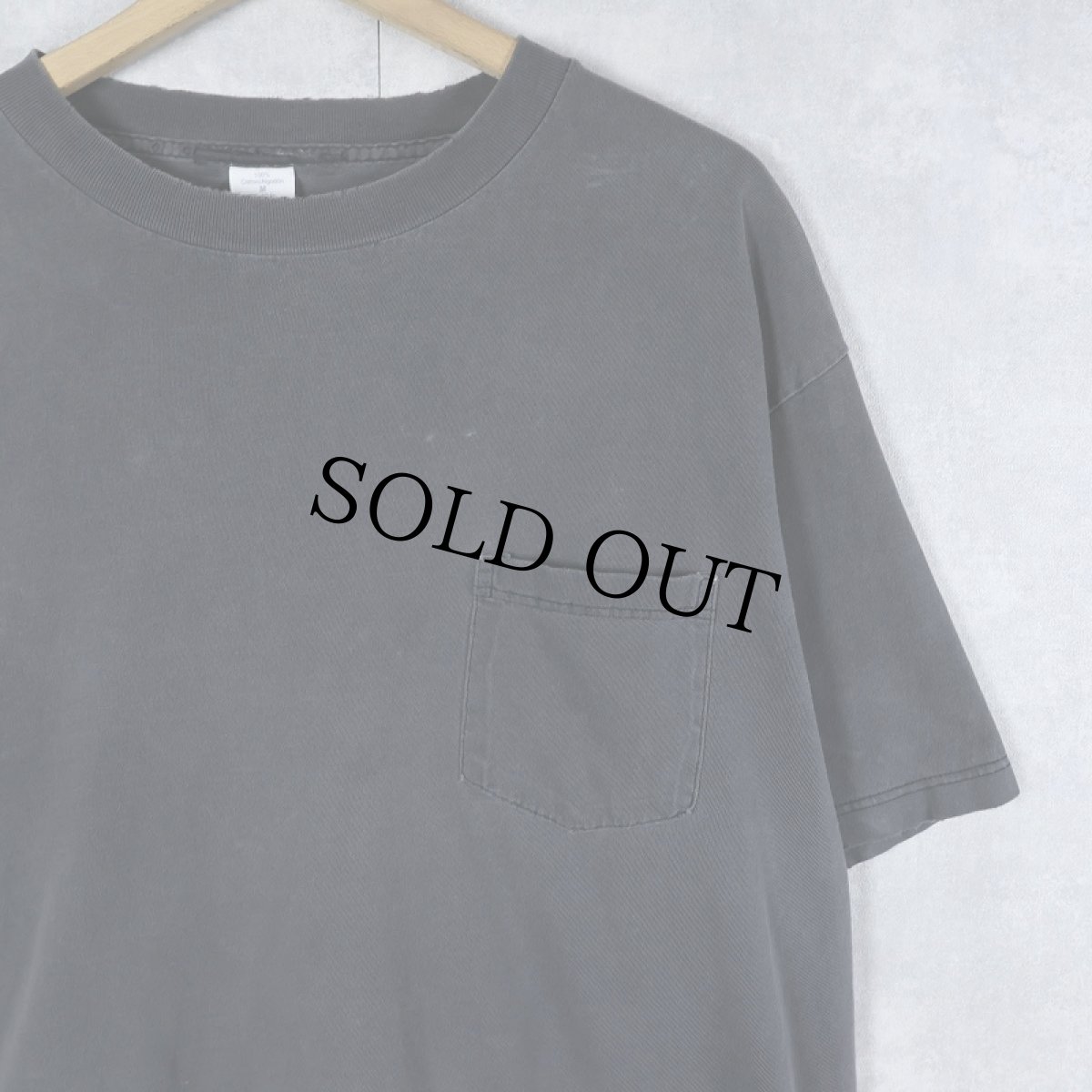 画像1: 90's TOWN CRAFT 無地フェード ポケットTシャツ BLACK M (1)