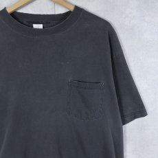 画像1: 90's TOWN CRAFT 無地フェード ポケットTシャツ BLACK M (1)