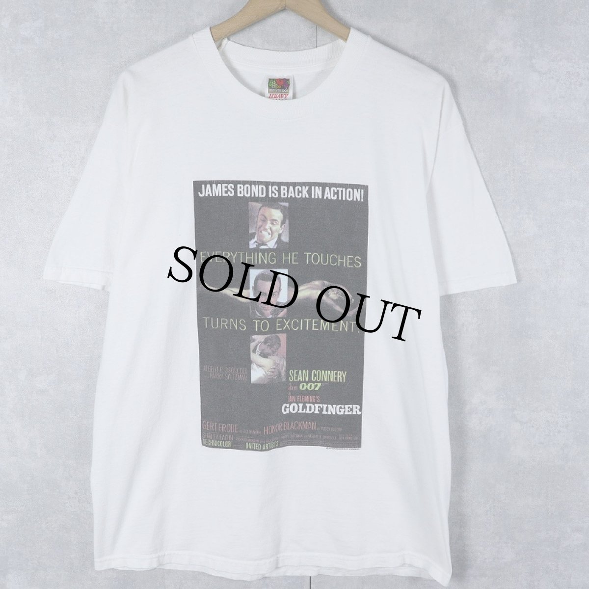 画像1: 90's〜 007 "GOLD FINGER " スパイ映画プリントTシャツ L (1)