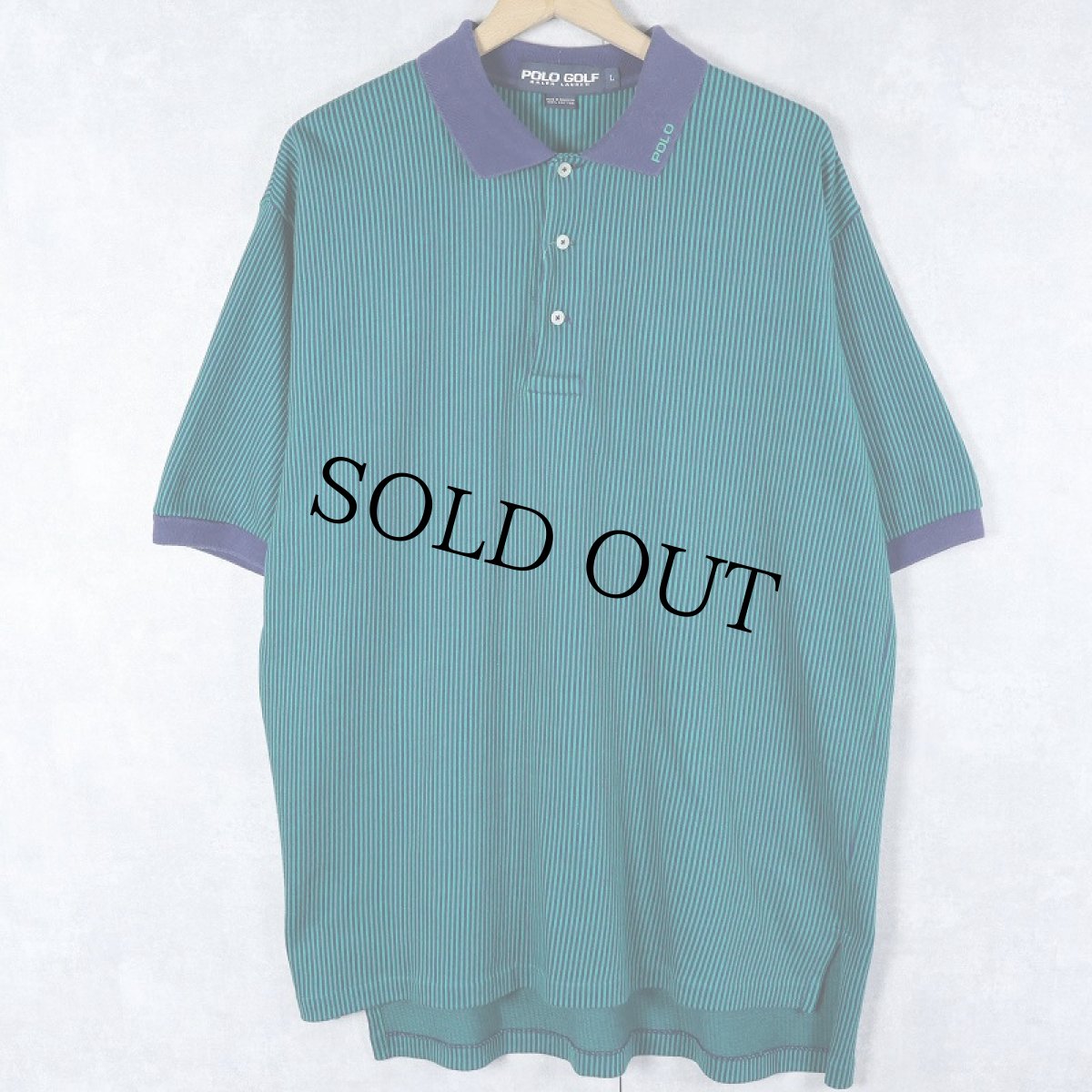 画像1: POLO GOLF Ralph Lauren ストライプ柄 ポロシャツ L (1)