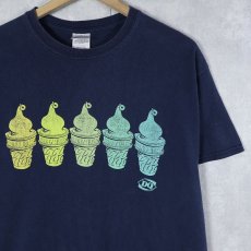 画像1: Dairy Queen アイスクリームショップ プリントTシャツ NAVY M (1)