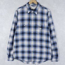 画像1: Ralph Lauren DENIM&SUPPLY オンブレーチェック柄 コットンシャツ M (1)