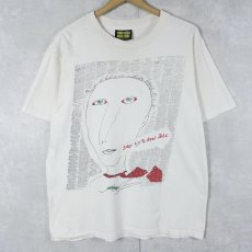 画像1: 90's Fred Babb USA製 "sax no to real jobs." アートプリントTシャツ L (1)