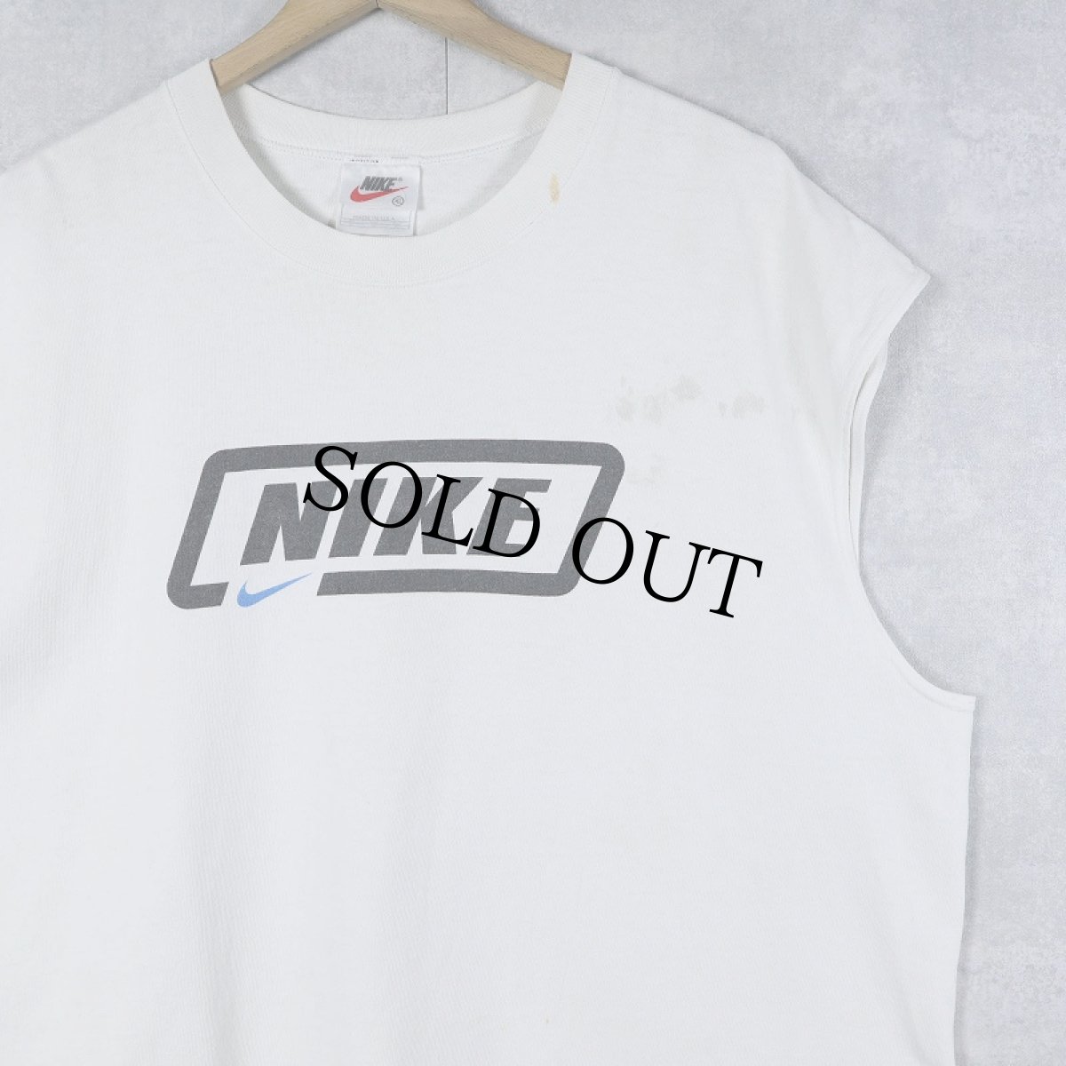 画像1: 90's NIKE USA製 ロゴプリント ノースリーブTシャツ XL (1)