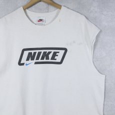 画像1: 90's NIKE USA製 ロゴプリント ノースリーブTシャツ XL (1)