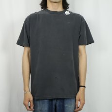 画像2: 90's IBM コンピューター企業 無地Tシャツ BLACK (2)