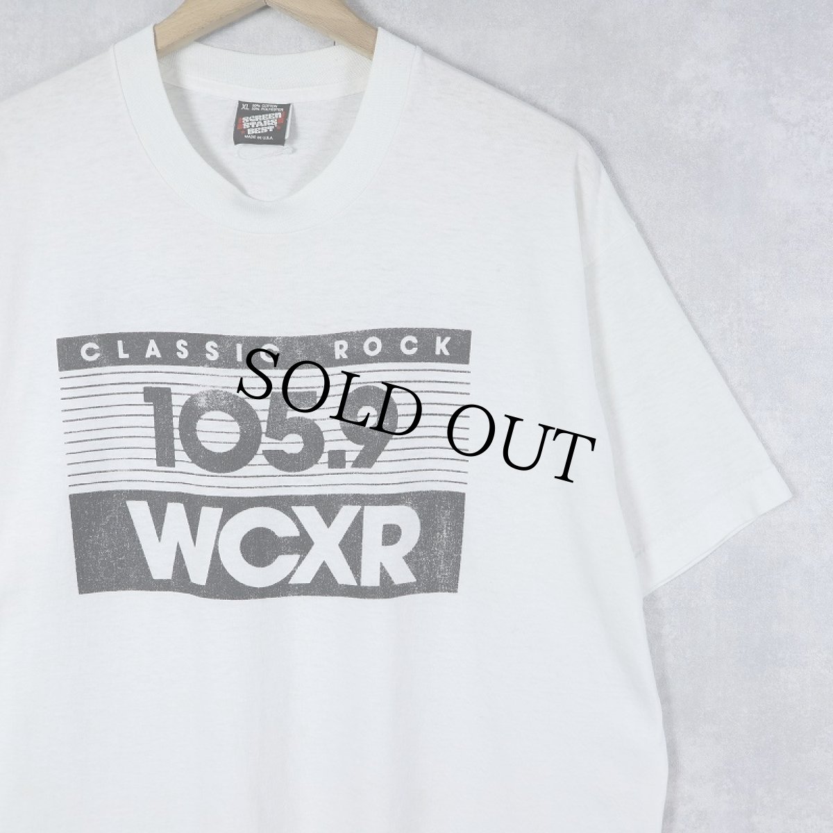 画像1: 90's USA製 WCXR 105.9 Classic Rock ラジオ局 プリントTシャツ XL (1)