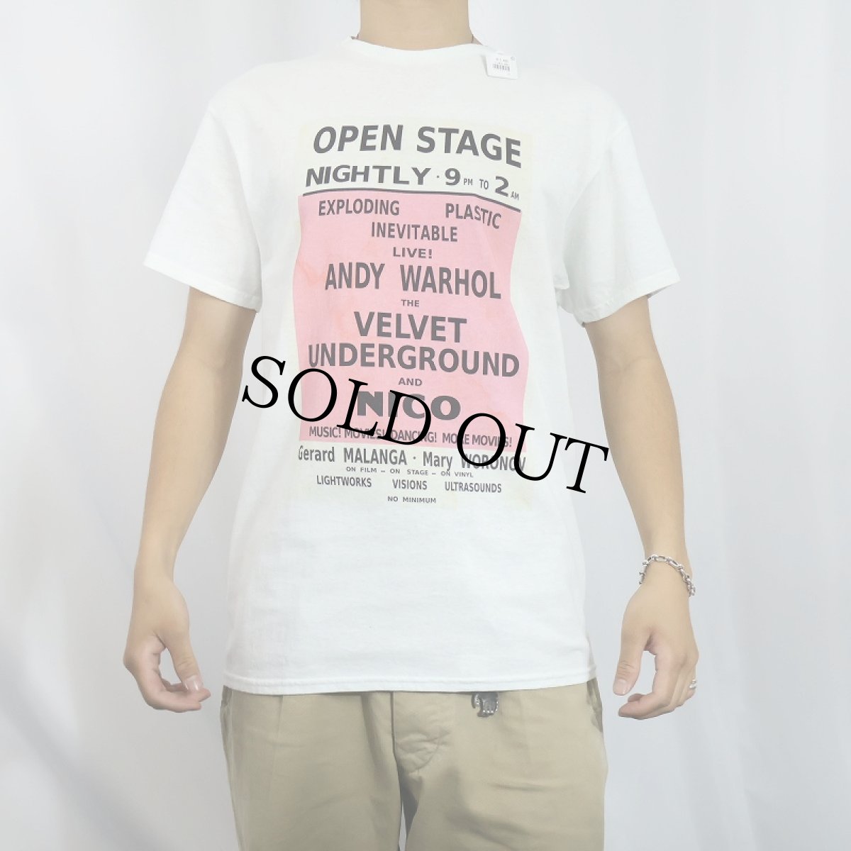 画像2: Exploding Plastic Inevitable "Andy Warhol×Velvet Underground" イベントプリントTシャツ (2)