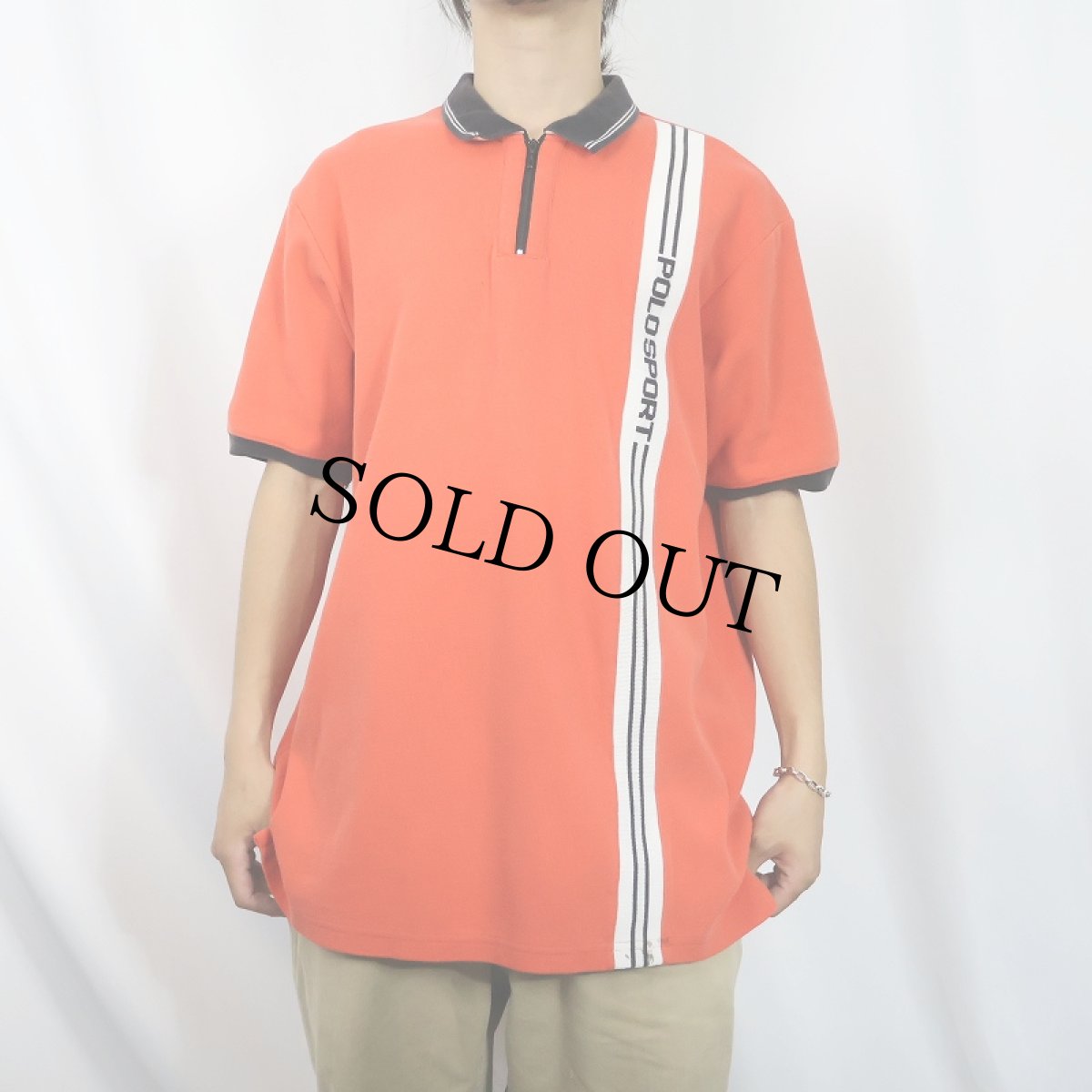 画像2: 90's POLO SPORT Ralph Lauren ハーフジップポロシャツ L (2)