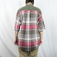 画像3: Giovanni L'uomo オンブレーチェック柄 レーヨン×コットンシャツ XL (3)