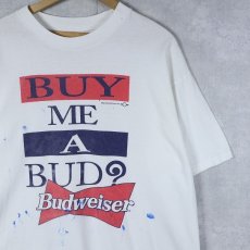 画像1: 90's Budweiser "BUY ME A BUD？" ビールメーカー プリントTシャツ XL (1)