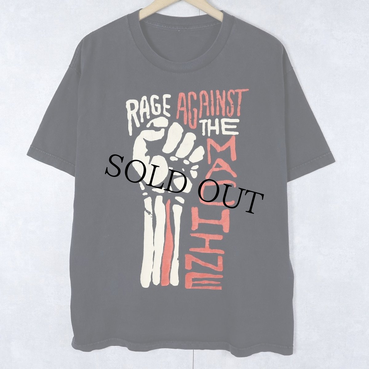 画像1: Rage Against the Machine ロックバンドプリントTシャツ BLACK (1)