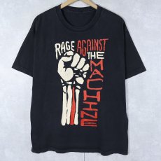 画像1: Rage Against the Machine ロックバンドプリントTシャツ BLACK (1)
