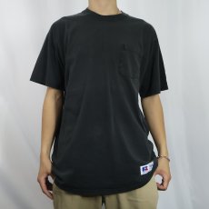 画像2: 90's RUSSELL ATHLETIC USA製 "HIGH COTTON" ポケットTシャツ BLACK XL (2)