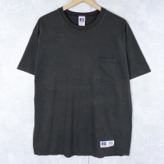 画像1: 90's RUSSELL ATHLETIC USA製 "HIGH COTTON" ポケットTシャツ BLACK L (1)