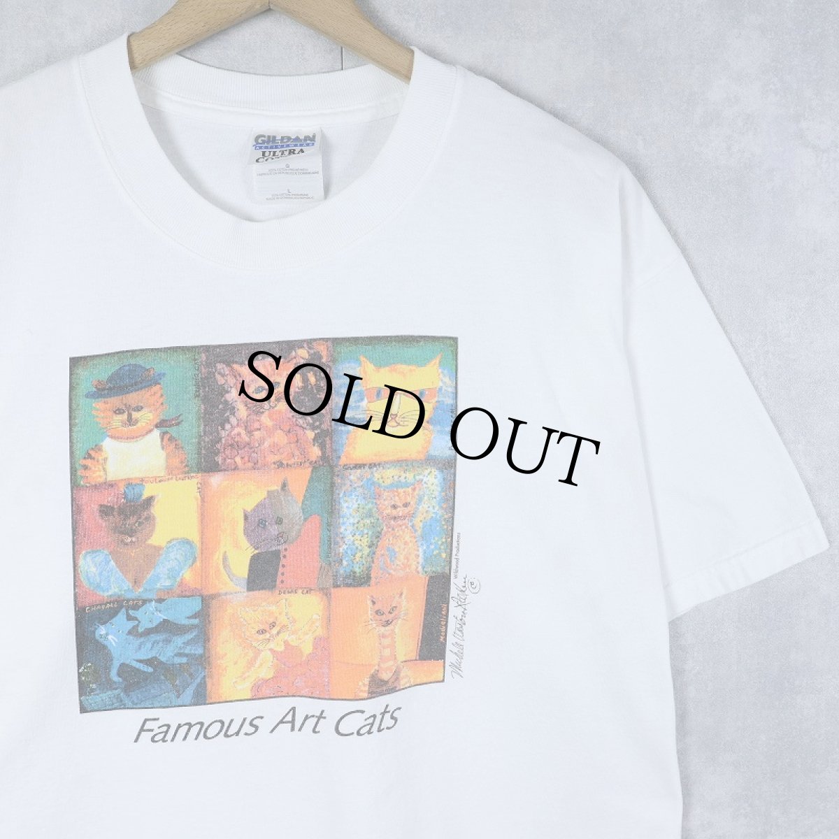 画像1: Wildwood Productions "Famous art Cats" ねこプリントTシャツ L (1)