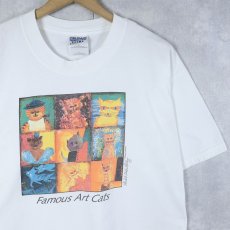 画像1: Wildwood Productions "Famous art Cats" ねこプリントTシャツ L (1)