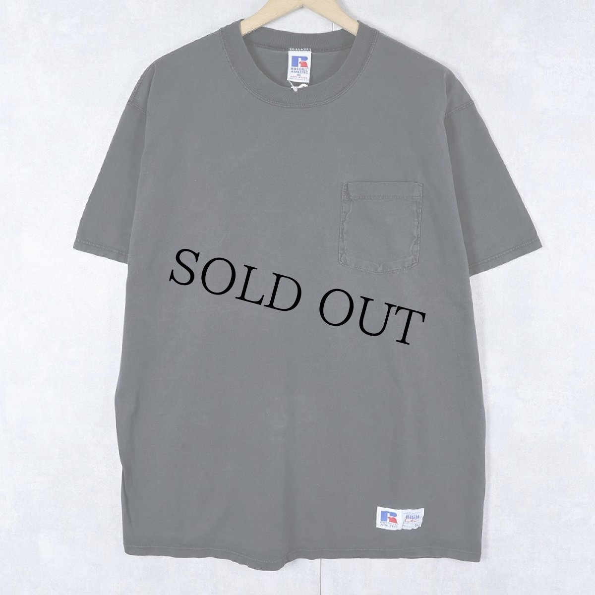 画像1: 90's RUSSELL ATHLETIC USA製 "HIGH COTTON" ポケットTシャツ BLACK XL (1)