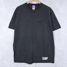画像1: 90's RUSSELL ATHLETIC USA製 "HIGH COTTON" ポケットTシャツ BLACK XL (1)