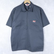 画像1: 90's BEN DAVIS USA製 ハーフジップワークシャツ M (1)