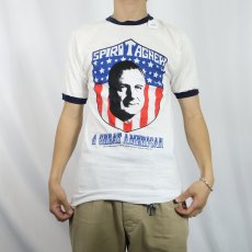 画像2: 70's Spiro Agnew "A GREAT AMERICAN" 副大統領 プリントリンガーTシャツ M (2)