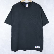 画像1: 90's RUSSELL ATHLETIC USA製 "HIGH COTTON" ポケットTシャツ BLACK XL (1)
