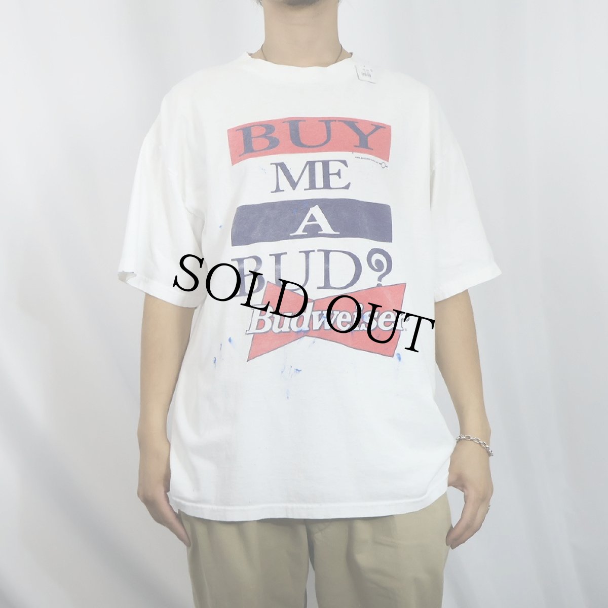 画像2: 90's Budweiser "BUY ME A BUD？" ビールメーカー プリントTシャツ XL (2)