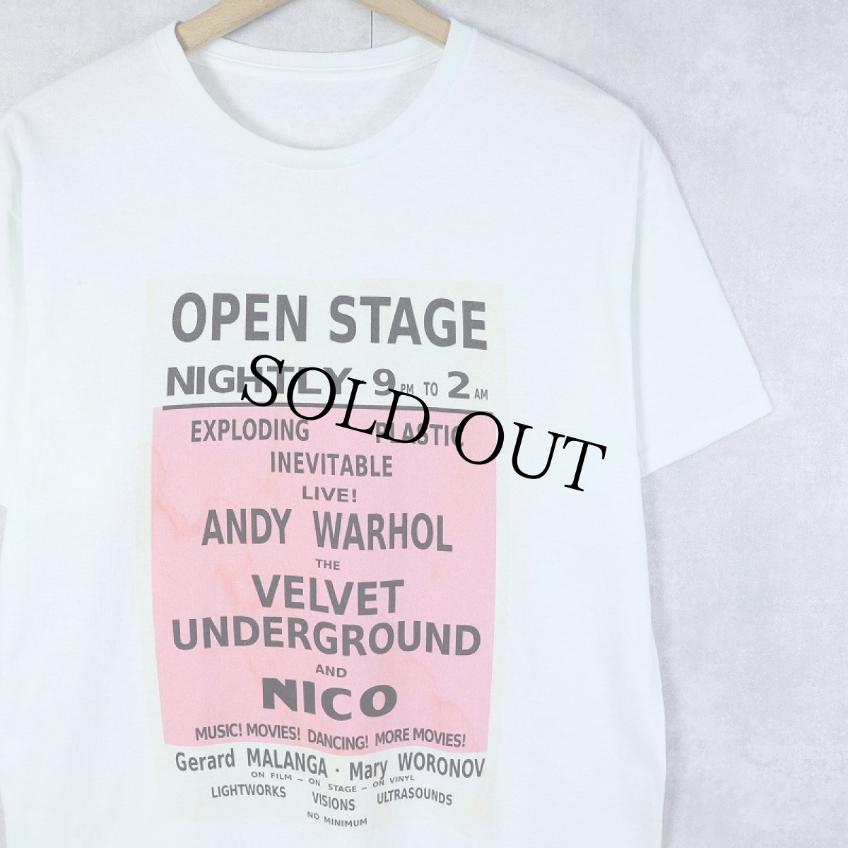 画像1: Exploding Plastic Inevitable "Andy Warhol×Velvet Underground" イベントプリントTシャツ (1)