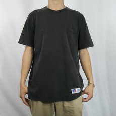 画像2: 90's RUSSELL ATHLETIC USA製 "HIGH COTTON" ポケットTシャツ BLACK L (2)