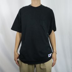 画像2: 90's RUSSELL ATHLETIC USA製 "HIGH COTTON" ポケットTシャツ BLACK XL (2)
