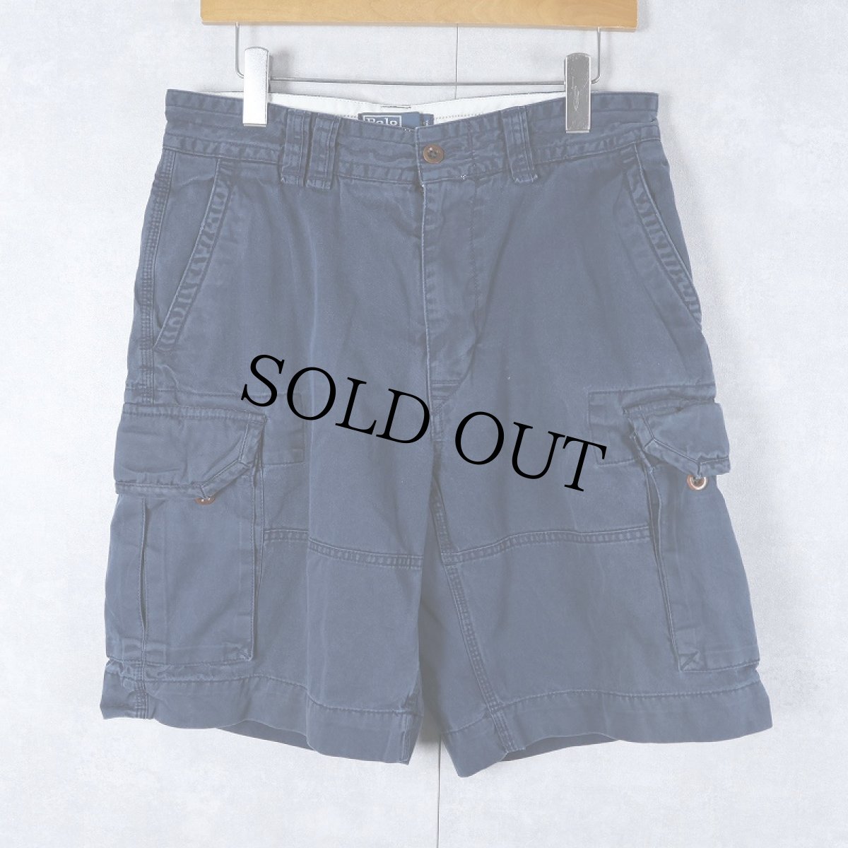 画像1: POLO Ralph Laurne "POLO CHINO" コットンカーゴショーツ NAVY W32 (1)