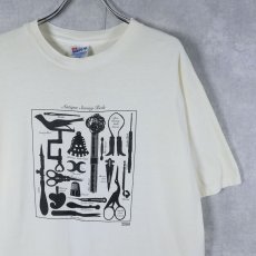 画像1: 90's USA製 "Antique Sewing Tools" 裁縫道具 プリントTシャツ XL (1)