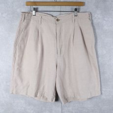 画像1: 90's GAP 2タック リネンコットンショーツ W35 (1)
