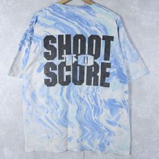 画像2: 90's USA製 "DON'T SHOOT TO SHOOT" メッセージプリント マーブル染めTシャツ XL (2)