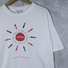 画像1: 90's COMPAQ USA製 "ASK MY COMPUTER" コンピューター企業 ロゴプリントTシャツ XL (1)