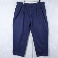 画像1: POLO GOLF Ralph Lauren 2タック チノトラウザーズ NAVY W38 (1)