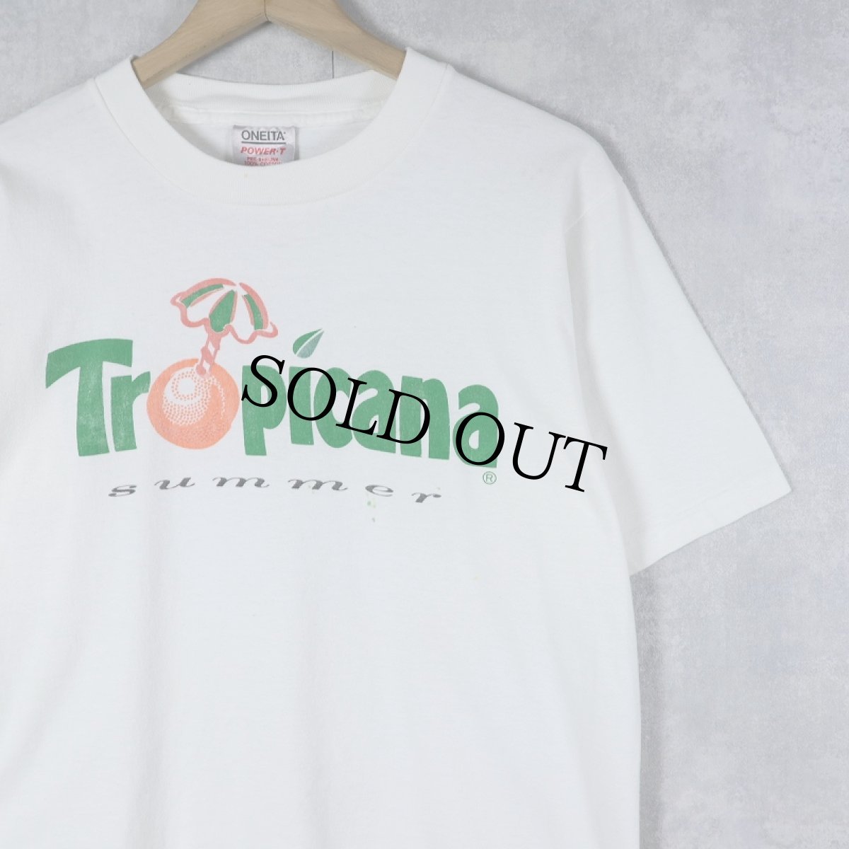 画像1: 90's Tropicana USA製 飲料メーカー ロゴプリントTシャツ L (1)